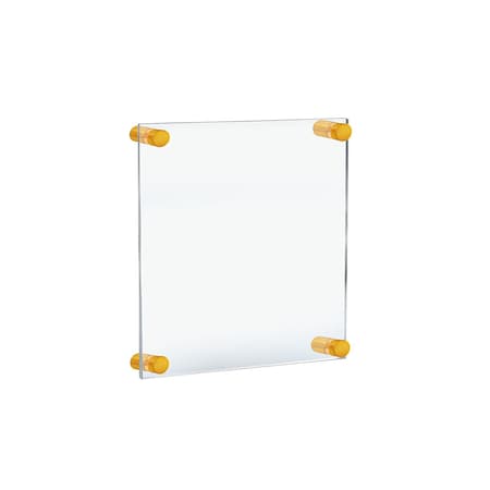 Azar Displays Floating Acrylic Wall Frame with Gold Stand Off Caps 105512-GLD